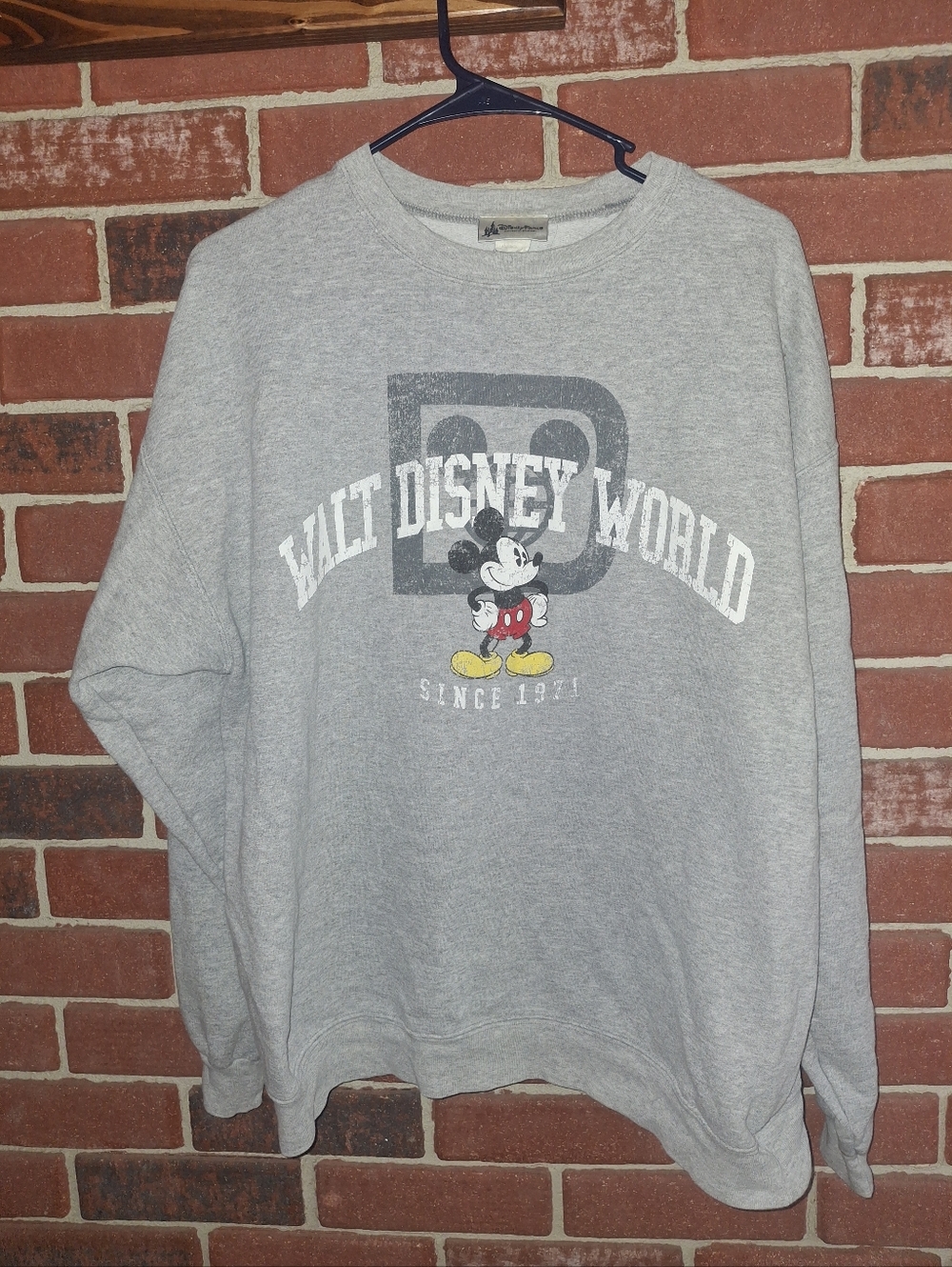Disney Gray Crewneck Sweatshirt with Mickey Graphic